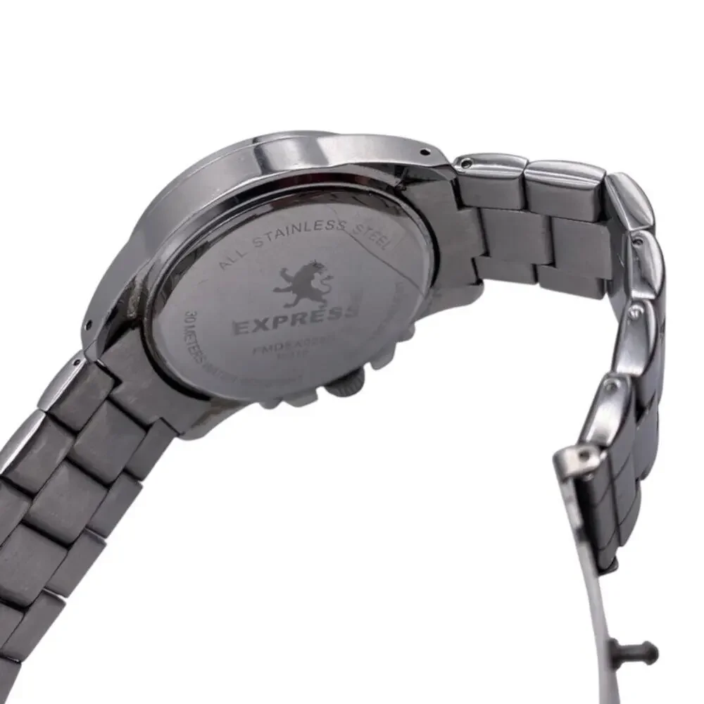Express Men’s Chronograph Stainless Steel Watch – Silver Tone, Classic